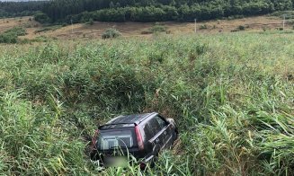 Accident pe Cluj-Turda. O femeie a plonjat cu mașina în câmp/ Un câine a rămas blocat în portbagaj