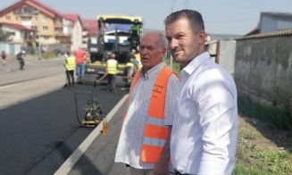Se toarnă asfalt pe strada Eroilor din Florești. Primarul, în inspecție pe șantier