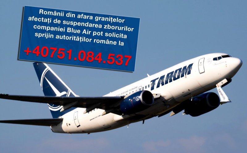 Tarom aduce acasă românii blocați în străinătate, după ce zborurile Blue Air au fost suspendate