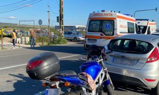 Accident cu o motocicletă și două mașini pe Cluj - Gherla