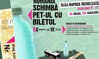 5 deșeuri (PET-uri, doze de aluminiu, sticlă)  = 1 BILET DE BUS! Unde poți face schimbul la Cluj-Napoca