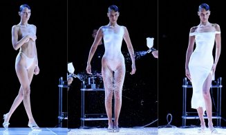 S-a inventat rochia lichidă! Show de senzație la Paris cu fotomodelul Bella Hadid