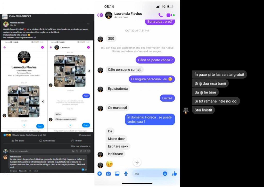 Mare ATENȚIE la chiriile din Cluj. Au revenit „proprietarii” libidinoși: „Pervers pedofil” / Sună și trimite mesaje dubioase” / „Plin de psihopați în lumea asta”