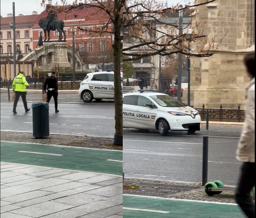 Foamea mare îi face pe cei de la Poliția Locală Cluj să parcheze ilegal: „Dacă eu aș parca acolo (...) «polițiștii» ar sări cu amenda și ar chema să-mi ridice mașina” / Ce spune Primăria?