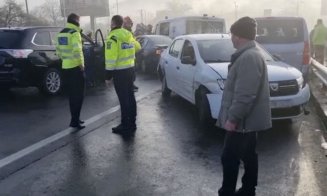 Actident cu 17 mașini între Braoșov și Predeal. „Gheața neagră” și ceața au pus șoferii în dificultate.