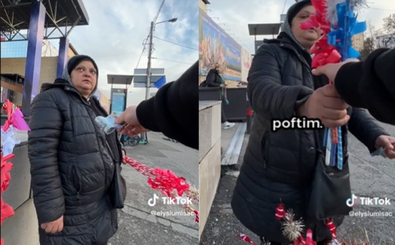 Omenia răsplătită la Cluj. Gest generos al unei vânzătoare de lângă Iulius Mall: „Nu-s cerșetoare. Am muncit o lună pentru botele astea”