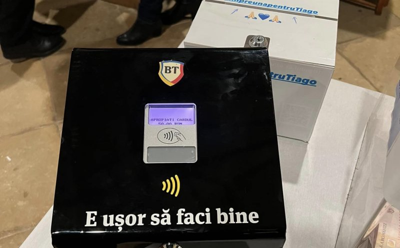 Cutia milei cu POS la o biserică din Cluj-Napoca