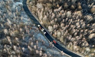 Imagini cu drona, pe Drumul Judeţean Săliște - lac Micești