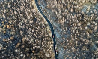 Imagini spectaculoase cu drona, pe Drumul Judeţean Săliște - lac Micești