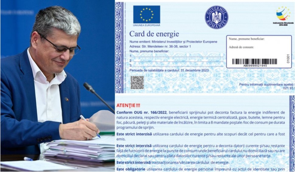 Românii primesc cardul de energie la 1 februarie. Vezi cum se plătește gazul și curentul cu el