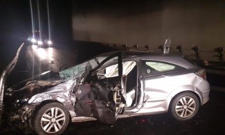 ACCIDENT în județul Cluj:  A intrat cu mașina într-un autotren după ce a pierdut controlul volanului