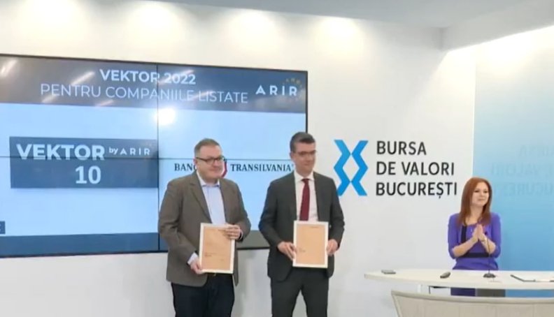 Banca Transilvania a obținut rating VEKTOR maxim pentru comunicarea cu investitorii
