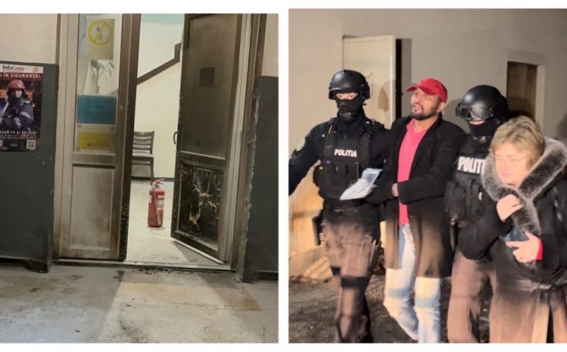 Incident șocant în Huedin. Un bărbat a incendiat sediul poliției, personalul a fost evacuat pe geam