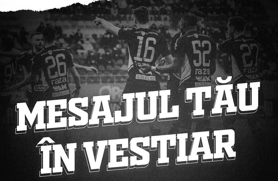 #MesajulTăuÎnVestiar -  Cele mai originale mesaje de încurajare pentru "U" Cluj vor fi afișate în vestiar