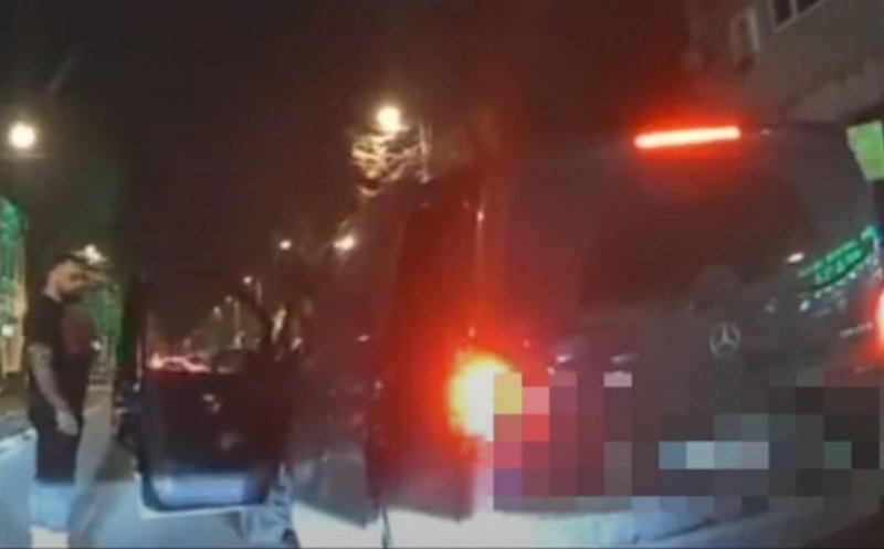 Surpriză pentru un tânăr scandalagiu care s-a luat de un șofer, în timp ce traversa ilegal! Din mașină au coborât mascații