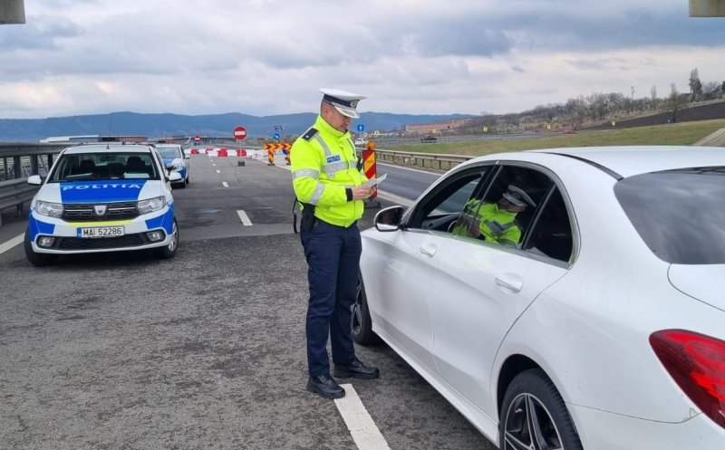 Acțiune a polițiștilor clujeni pe Autostrada A3. Câți șoferi au rămas fără permis