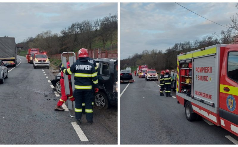 Accident rutier într-o localitate din Cluj. Trei persoane, printre care și un copil, transportate la spital
