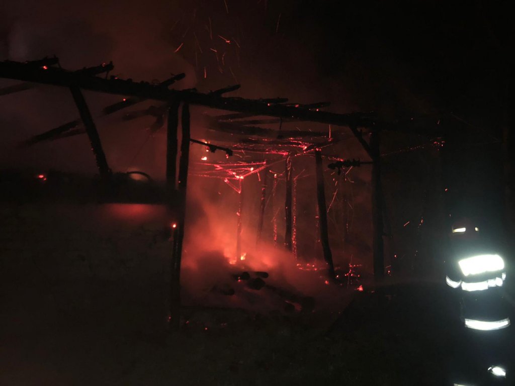 INCENDIU în judeţul Cluj noaptea trecută. Au ars o șură și un adăpost de animale