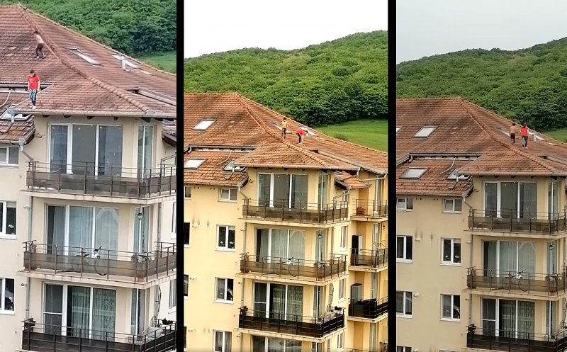 Spiderman, echilibristică pe blocurile din Florești / ”Ai de viața mea, inconștiență totală! Amețesc doar când mă uit”