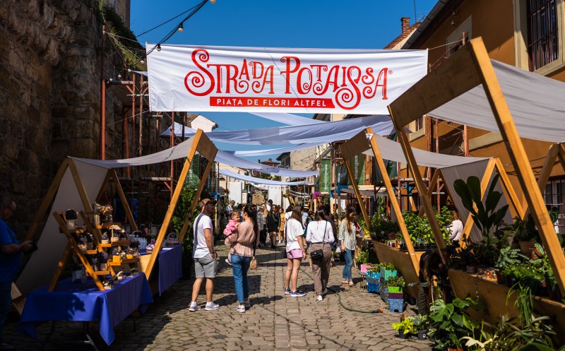 Piața de flori și concertele au revenit pe strada Potaissa