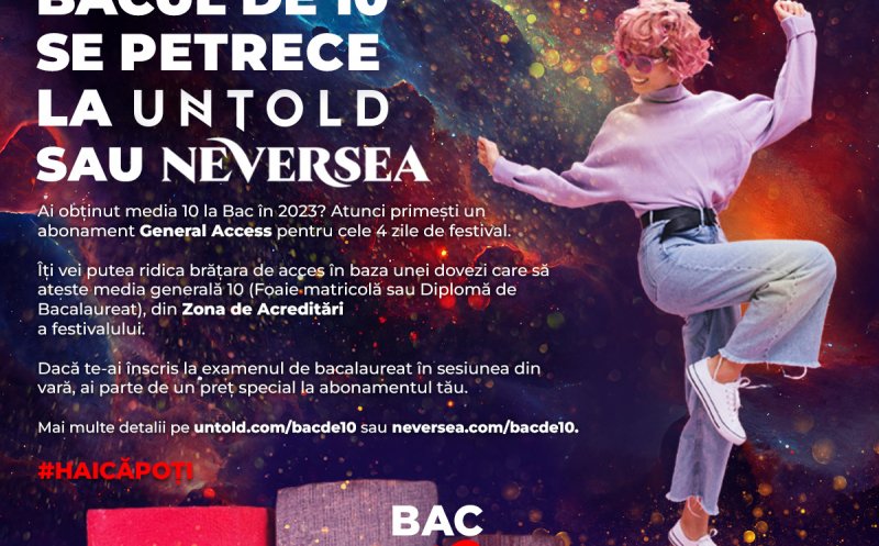 Elevii de 10 primesc bilete la UNTOLD și NEVERSEA