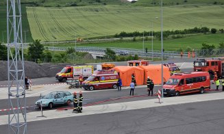 Pompierii din Cluj au participat la un exercițiu amplu pe A10 Sebeș-Turda. A fost declanșat Planul Roșu de intervenție