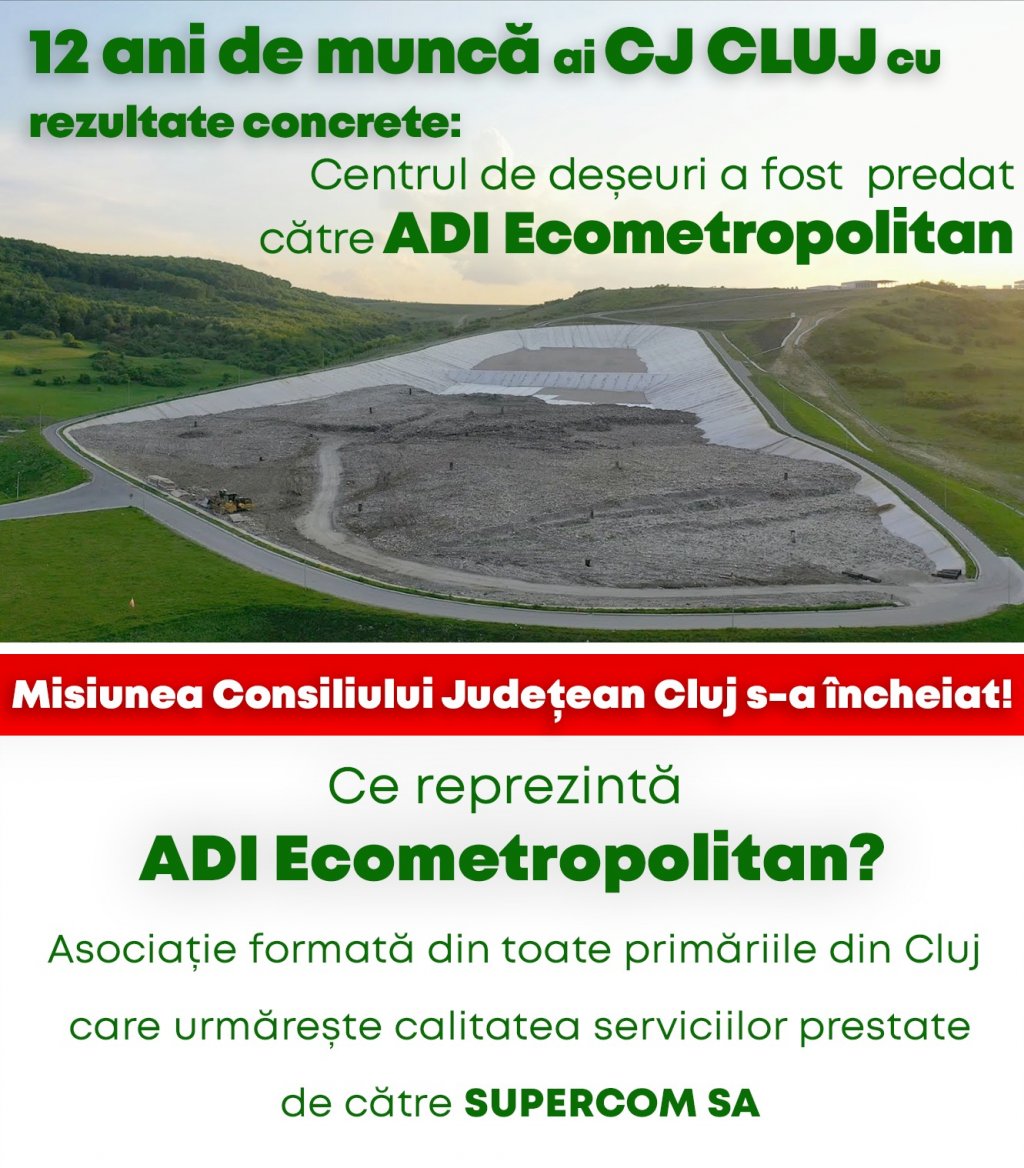 Administrarea deșeurilor din județul Cluj, predată ADI Eco-Metropolitan