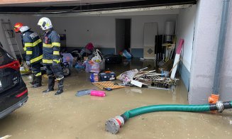 Bilanțul ISU după ploaia de la Cluj: Intervenții în garaje, subsoluri, hale și curți inundate