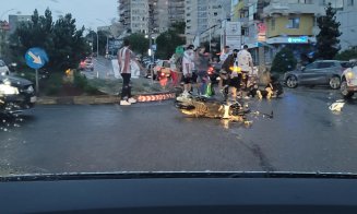 ACCIDENT în Cluj-Napoca: Scuter vs. maşină