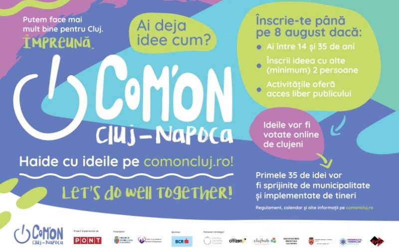 Start Com'ON Cluj-Napoca 2023! Tinerii își pot înscrie ideile pentru dezvoltarea orașului