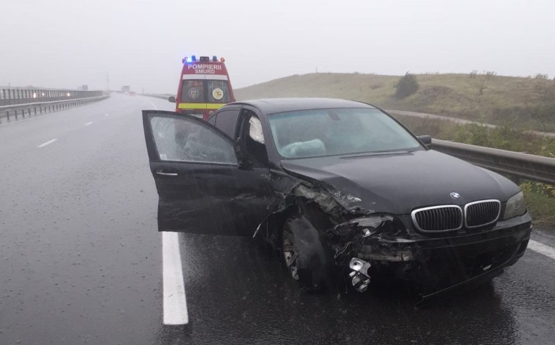 Încă un accident pe Autostrada A3. Doi oameni sunt evaluați de un echipaj de ambulanță