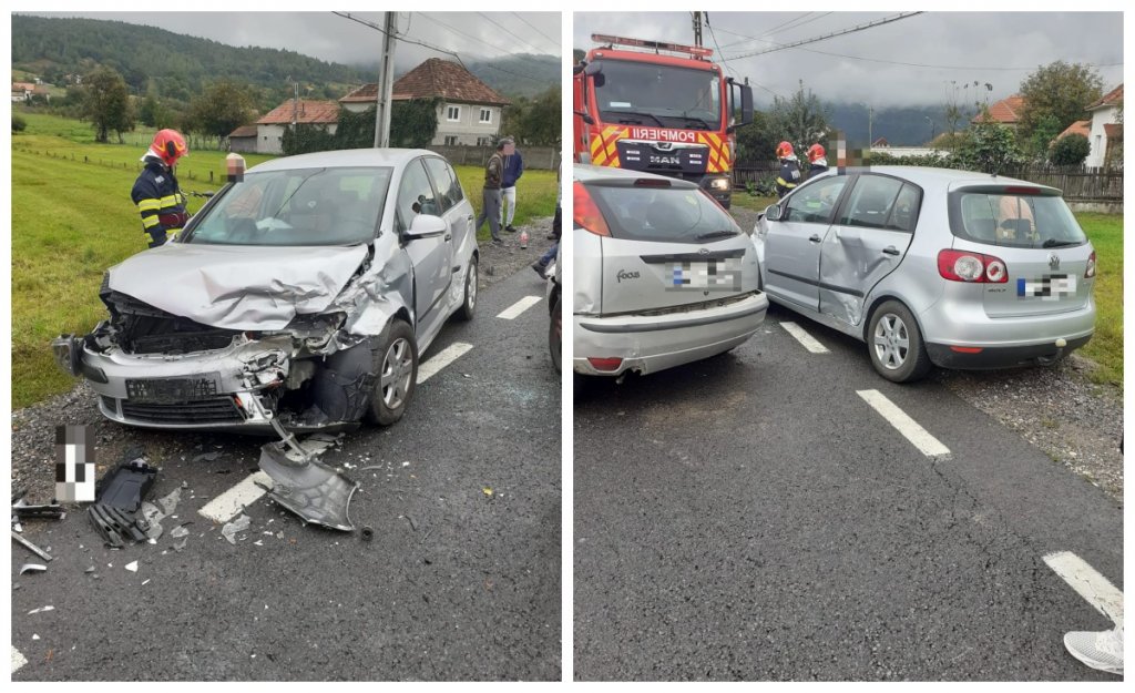 ACCIDENT în localitatea Negreni! Două mașini, făcute PRAF / Paramedicii au evaluat două persoane