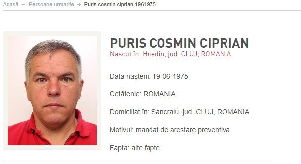 Un bărbat din Cluj, dat în urmărire generală de Poliția Română. Sunați la 112 dacă îl vedeți!