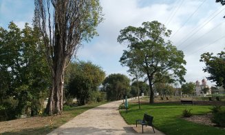 Parcul Feroviarilor, cu puțin timp înainte de deschidere. Someșul nostru: "Decizia salutară a arhitectului a fost de a nu tăia copacii la râu, ch