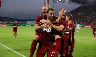 CFR Cluj nu strălucește, dar câștigă la scor. "Feroviarii" s-au apropiat la un punct de lider