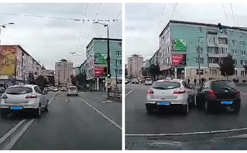 Un taximetrist nu a avut chef să respecte regulile de circulație și a făcut accident în Cluj-Napoca. Pe contrasens și viraj la dreapta