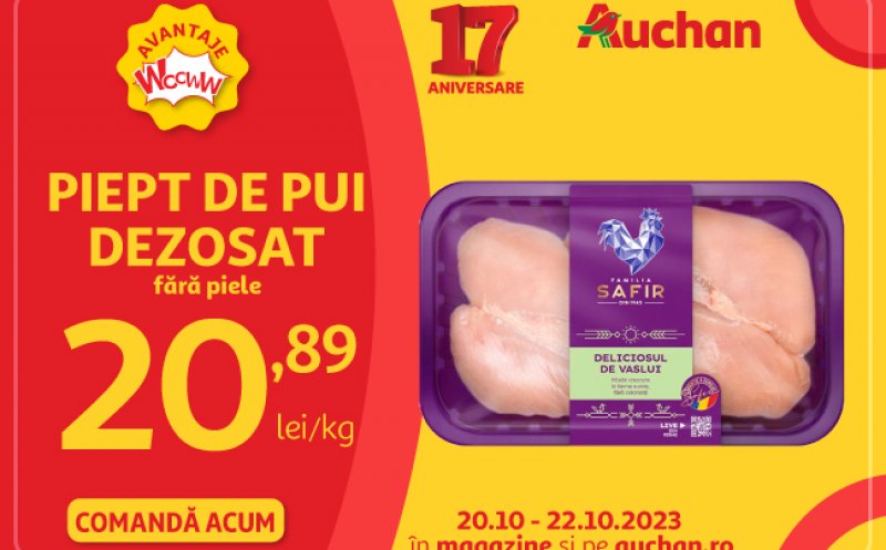 În acest weekend Auchan te așteaptă cu super oferte la piept de pui și articole de gătit!