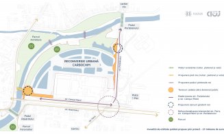 Investiții de utilitate publică de peste 27 milioane de euro, odată cu reconversia platformei Carbochim: pod și pasarele pietonale peste Someș, noi sensuri giratorii, modernizare străzi, piste de biciclete și alei pietonale