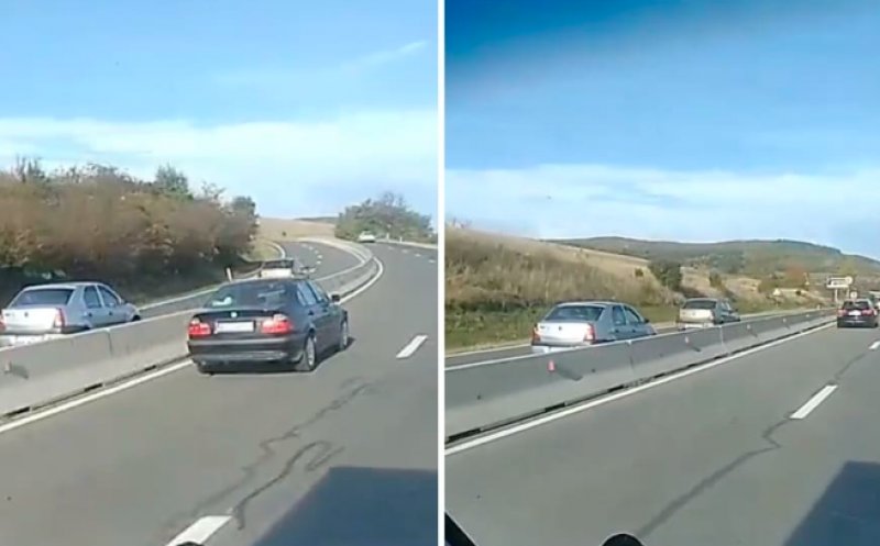 Pericol public! Două mașini filmate cum circulă pe contrasens pe Turda-Cluj