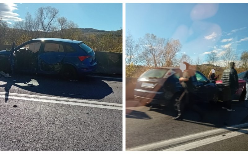 ACCIDENT cu trei mașini pe un drum din Cluj. O șoferiță de 22 de ani a intrat pe contrasens
