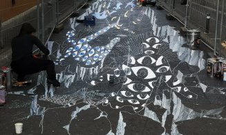 Pictura stradală 3D de pe Piezișă prinde contur în cadrul proiectului „Asphalt Art Initiative”