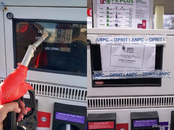 Benzinărie Lukoil închisă temporar de ANPC și amendată cu 55.000 lei. Pompa arăta consum pe ecran fără să fie acționat pistolul