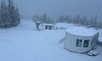 A venit IARNA la Cluj! A nins abundent în zona de munte a județului