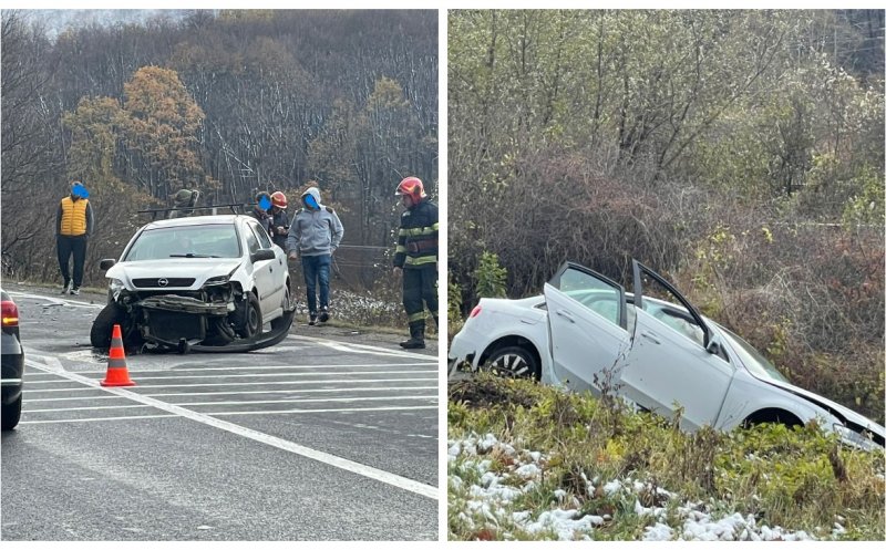ACCIDENT grav la ieșire din Huedin. Două mașini, făcute PRAF