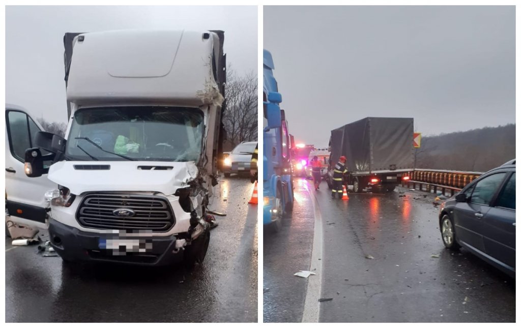 Accident în Cluj. Două mașini s-au făcut PRAF în urma coliziunii
