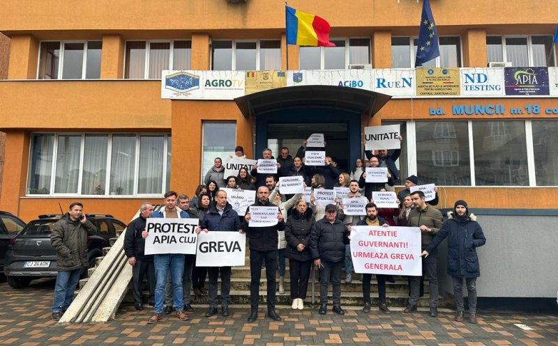 Sindicaliștii APIA continuă protestele la Cluj și amenință cu greva generală: Sunt hotărâți să nu renunțe până nu își vor obține drepturile
