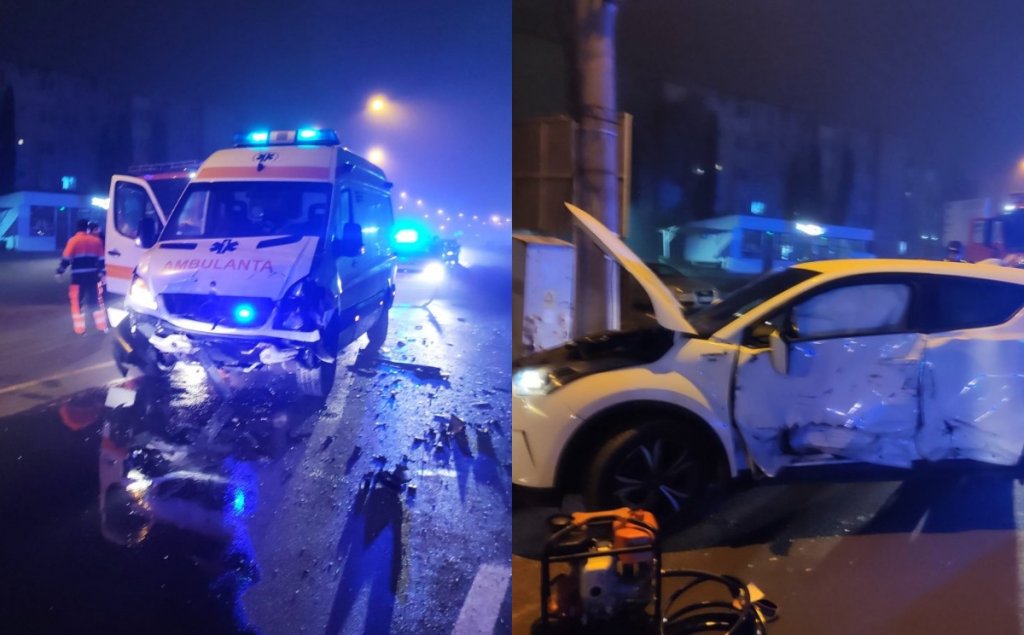 Șoferul care a lovit o ambulanță în Turda ar fi fost băut. Cum s-a produs accidentul?