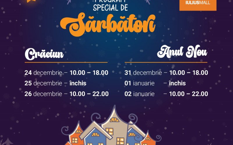 Program special de sărbători pentru Iulius Mall Cluj