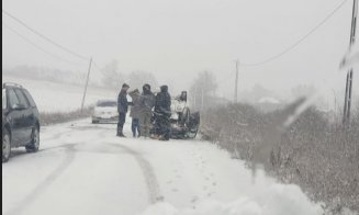 Să fie zăpada de vină? Accidente pe drumurile din județul Cluj