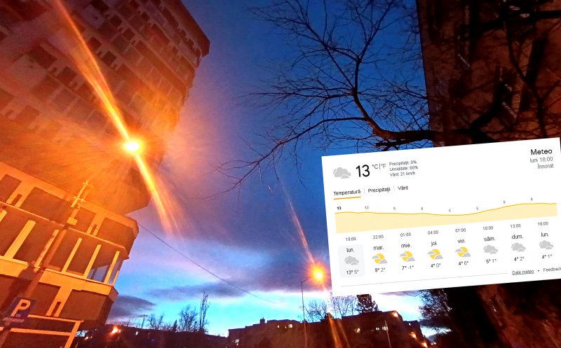 13°C la Cluj-Napoca în seara de Crăciun